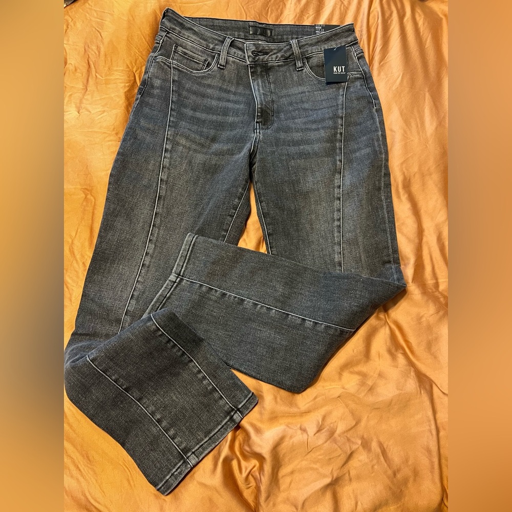 Kut High Rise Ankle Straight Leg Jeans